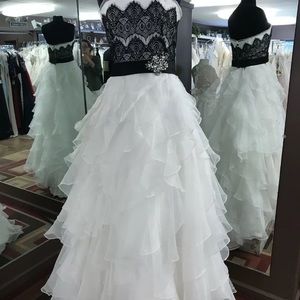 Black and ivory bridal gown.